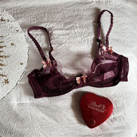 Agent Provocateur Women S Burgundy And Pink Bra Depop