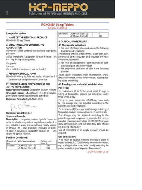 Loxoprofen DS SajaPharma2012 | PDF | Dose (Biochemistry) | Chemistry