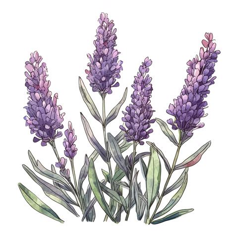 lavender flowers drawing 7