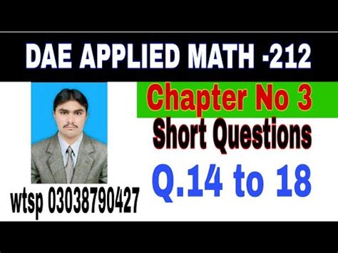 Dae Math Nd Year Applied Mathematics Chapter Short