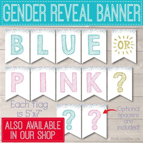 Blue Pink Gender Reveal Invitations Party Invites Digital Etsy