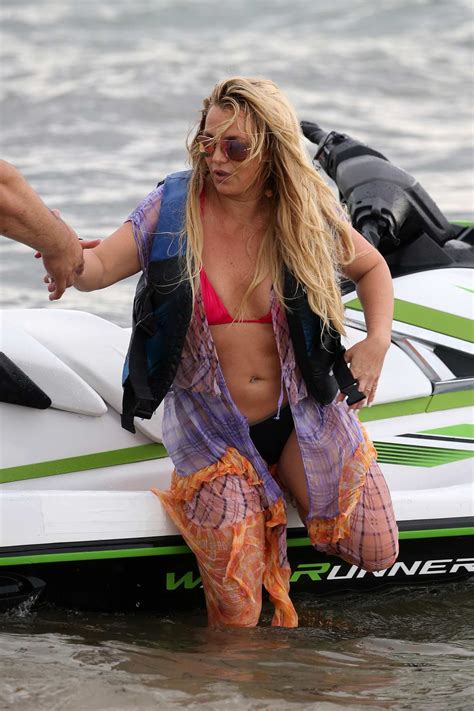 Britney Spears Takes A Jet Ski Ride While Enjoying A Beach Day With Boyfriend Sam Asghari In