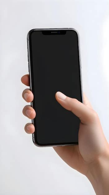 Smartphone tela em branco em mão feminina em close up de fundo