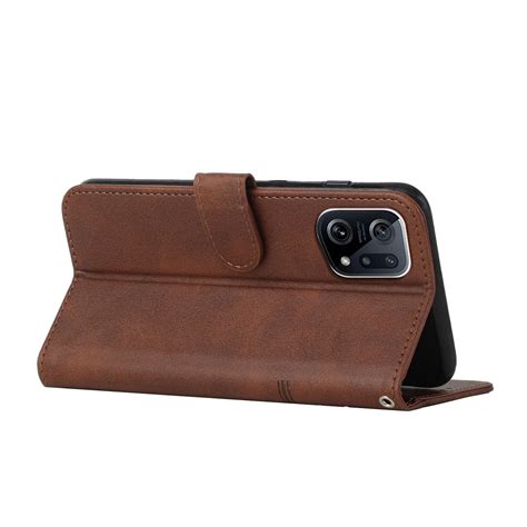 For Oppo Find X Pro Stitching Calf Texture Buckle Leather Phone Case