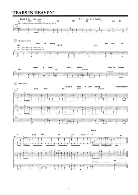 Eric Clapton Tablatura E Partitura De Tears In Heaven Pdf