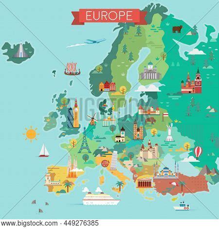 Map Europe. Tourist Vector & Photo (Free Trial) | Bigstock