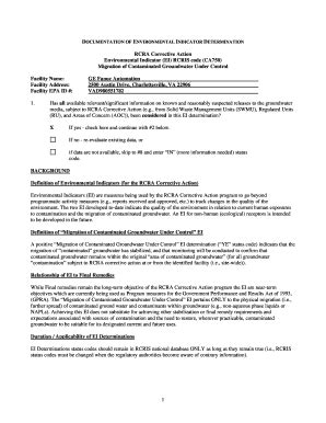 Fillable Online Rcra Corrective Actionenvironmental Indicator