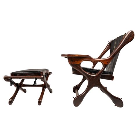 Lounge Chair And Ottoman In Rosewood And Leather By Don S Shoemaker