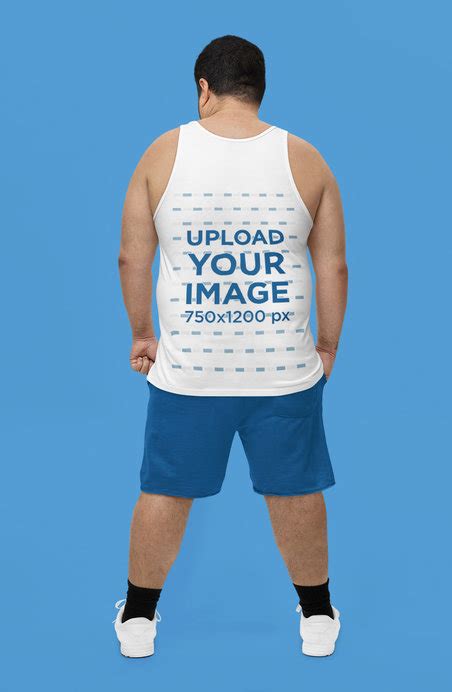 Placeit Back View Bella Canvas Tank Top Mockup Featuring A Man In A