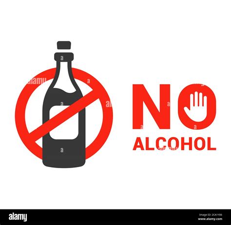 No Alcohol Symbol Ban On Alcohol No Alcohol Law Flat Vector