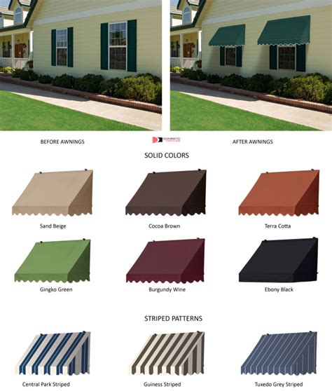 Window Awnings Traditional Style with Scalloped Valence in 7 Colors & 3 ...