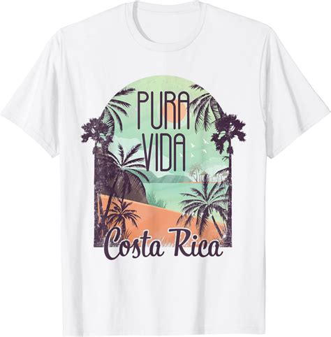 Pura Vida Costa Rica Tshirt Colorful Tropical Beach Tee