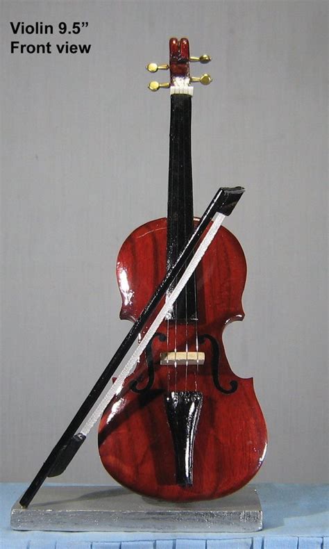 Wood Steel Red Brown Violin Wooden Miniature Showpiece At In