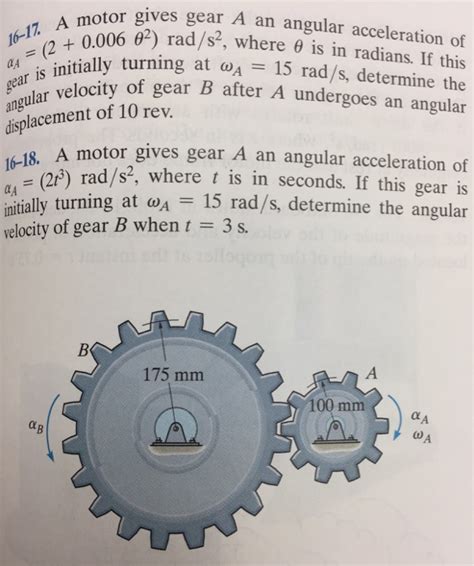 Solved A Motor Gives Gear A An Angular Acceleration Of