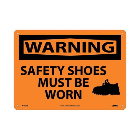 Nmc Safety Shoes Must Be Worn Aluminum Warning Sign