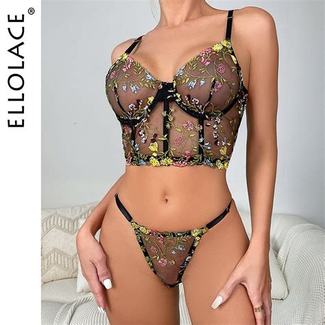 Ellolace Transparent Lingerie Fancy Underwear Uncensored Erotic Sheer