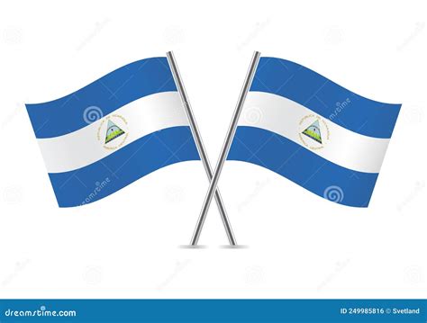 La Rep Blica De Nicaragua Cruz Banderas Ilustraci N Del Vector