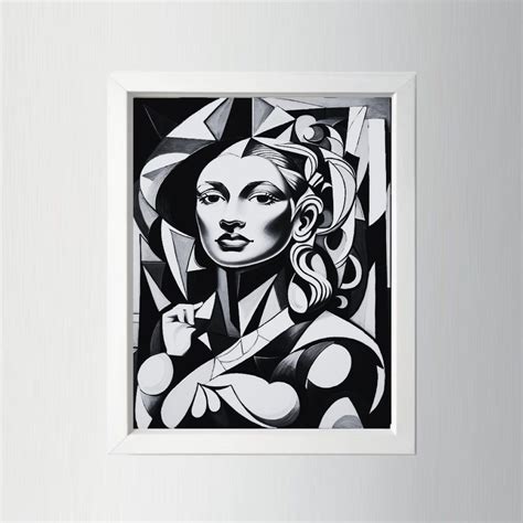 Abstract Black And White Cubism Wall Art Digital Design Picasso Style