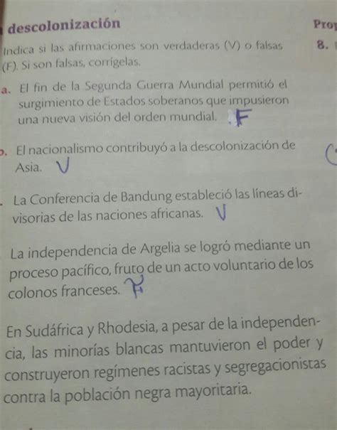 Indica Si Las Afirmaciones Son Verdaderas O Falsas Corrigelas En
