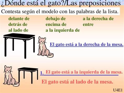 PPT Dónde está el gato Las preposiciones PowerPoint Presentation