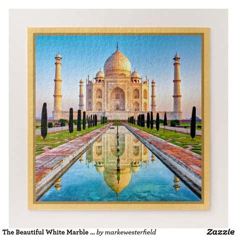 The Beautiful White Marble Taj Mahal Of India Jigsaw Puzzle Zazzle