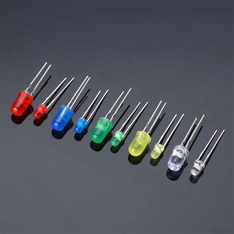 Pcs Mm Mm Led Diodes Emitting White Yellow Red Green Blue Assorted