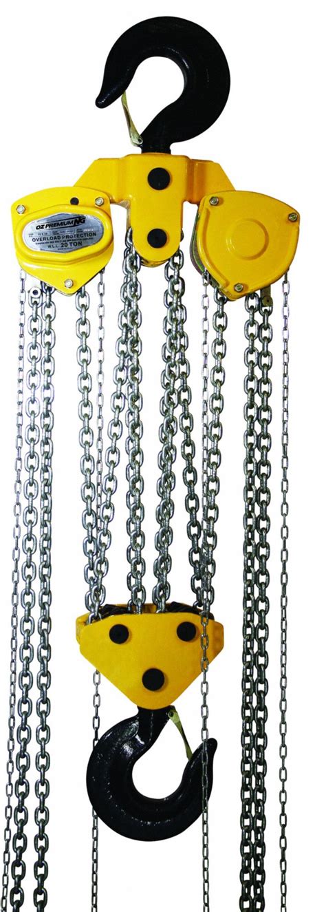 Oz Lifting Products Hook Mounted No Trolley 40000 Lb Lifting Capacity Manual Chain Hoist