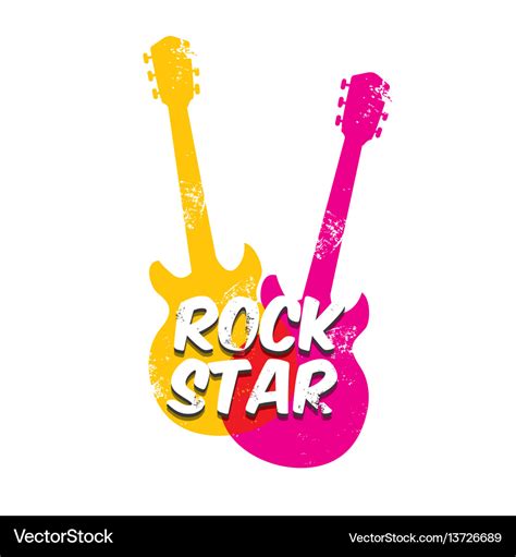 Hipster cartoon retro label rock star Royalty Free Vector