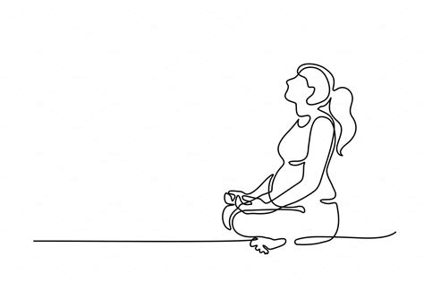 Pregnant Woman Making Yoga Illustrator Graphics ~ Creative Market