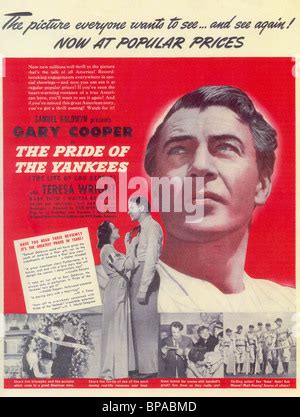 THE PRIDE OF THE YANKEES, Gary Cooper, 1942 Stock Photo - Alamy