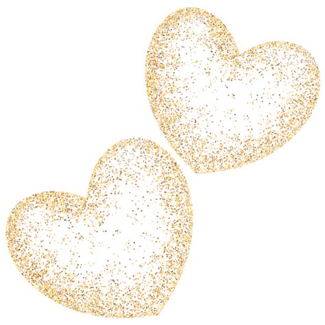 Glitter Heart Shape Transparent Bubble Glitter Gold Heart PNG