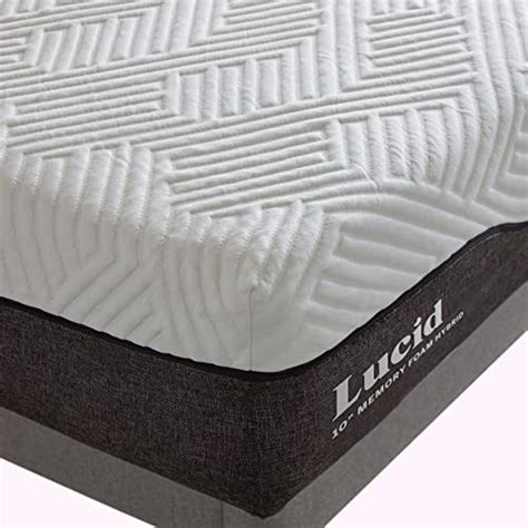 Lucid 10 Inch Hybrid Mattress Bamboo Charcoal And Aloe Vera Infused Memory Foam Mattress