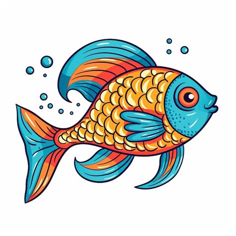 Cartoon Goldfish Isolated On A White Background Vector Illustration