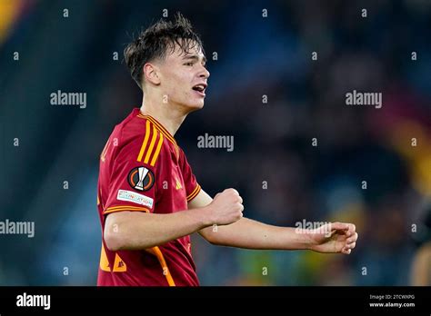 Rome Italy Th Dec Niccolo Pisilli Of As Roma Celebrates