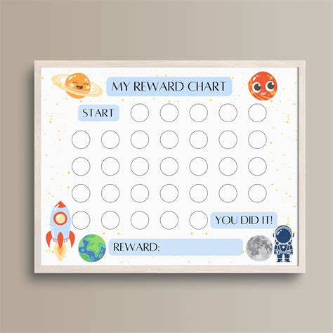 Space Reward Chart Printable Sticker Chart Space Chart Etsy In