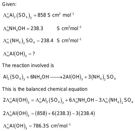 From The Following Molar Conductivities At Infinite Dilution