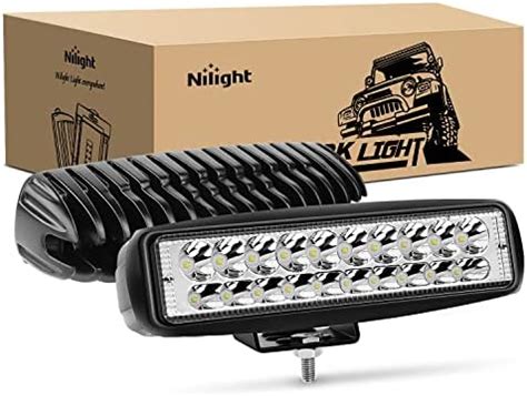 Nilight Pcs Led Pods Inch W Spot Light Bar Lm Driving Fog Off