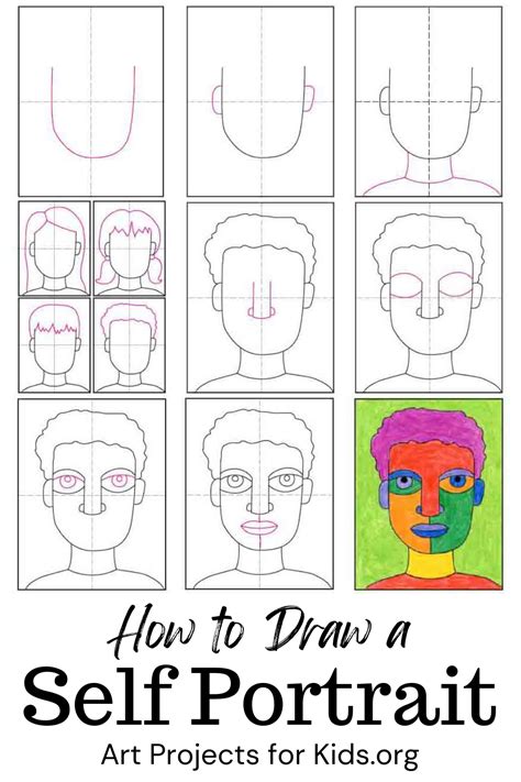 Easy How To Draw An Abstract Self Portrait And Abstract Self Portrait Coloring Page Artofit