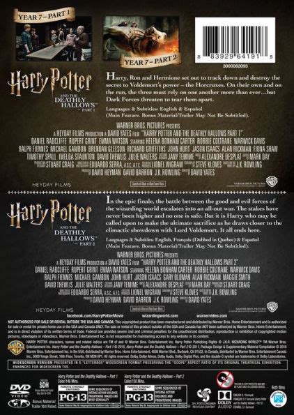 Harry Potter Deathly Hallows Part 1 Dvd