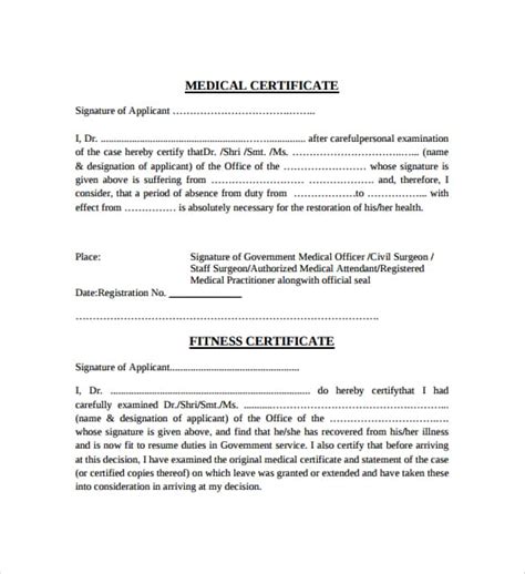 21 Free Medical Certificate Template Word Excel Formats