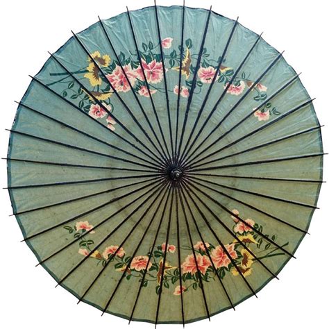 19th century Japanese parasol, antique hand printed paper and laquer parasol, wagasa | Japanese ...