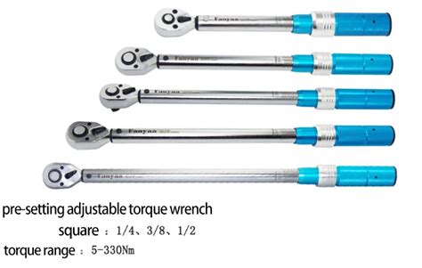 Torque wrench settings chart