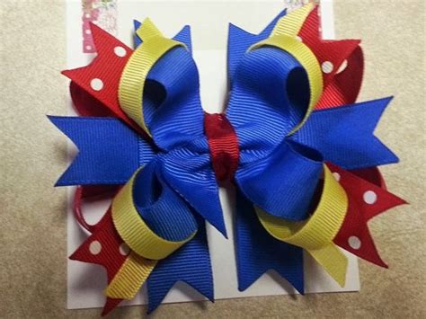 Snow White Colors Layered Boutique Hairbow Bow Etsy Boutique Hair