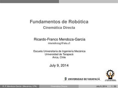 PDF Fundamentos de Robótica eudim uta cl Outline Outline 1