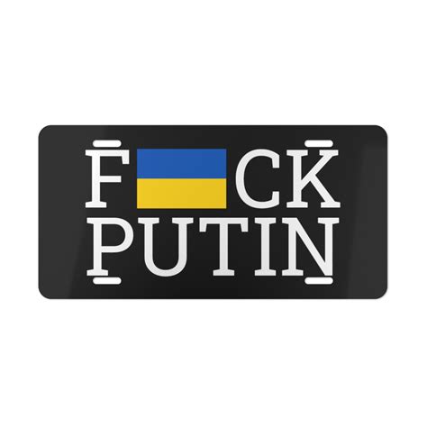 Fuck Putin Ukraine Flag License Plate Display Sign