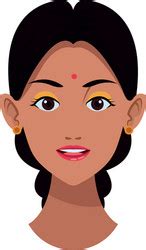 Indian Girl Face Avatar Cartoon Royalty Free Vector Image