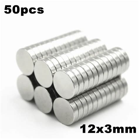 50pcs 12x3mm Super Powerful Strong Bulk Small Round NdFeB Neodymium