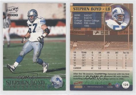 2000 Pacific 124 Stephen Boyd Detroit Lions Football Card Ebay