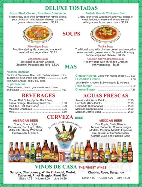 Mazatlan Mexican Restaurant menus in Cornelius, Oregon, United States