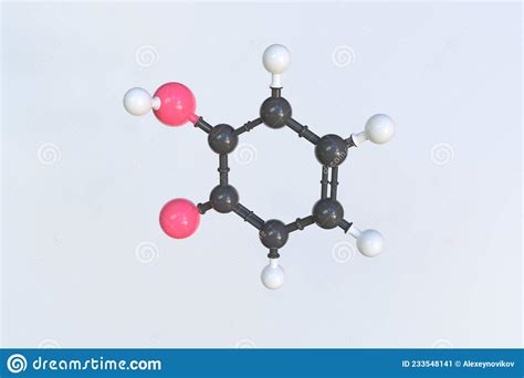 Catechol Molecule Made With Balls Scientific Molecular Model 3D